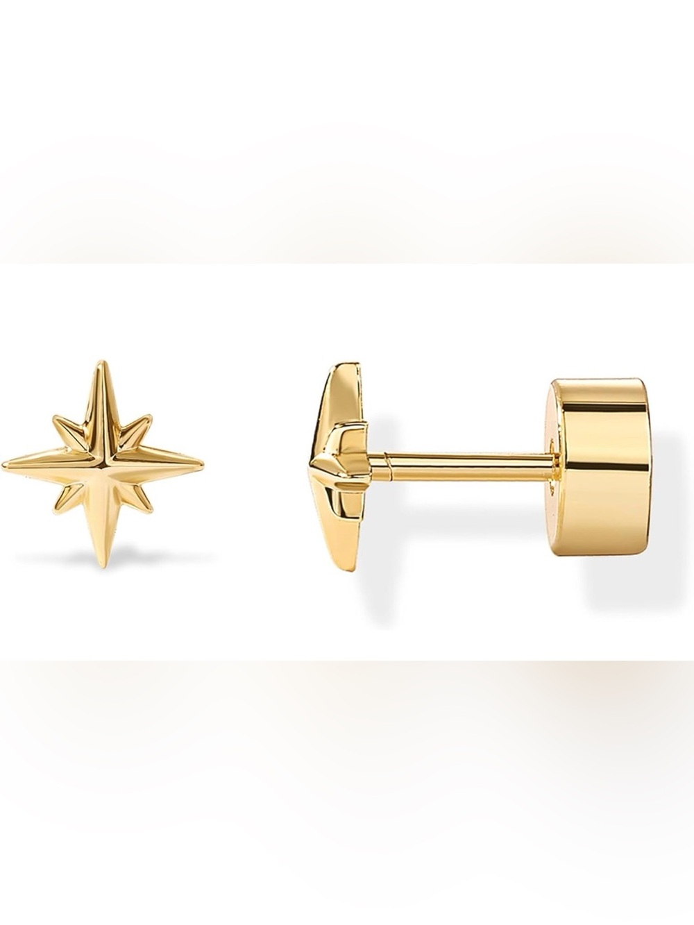 NWT 14K Gold Plated Motif Flat Back Earrings AVAILABLE IN WHITE OR YELLOW TONE